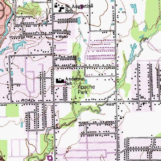 Topographic Map of Apache Park, TX