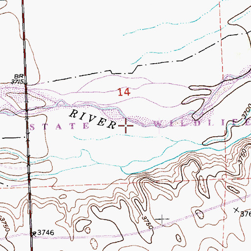 Topographic Map of Tamarack Ranch State Wildlife Area, CO