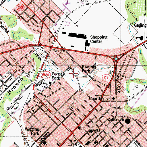 Topographic Map of Kiwanis Park, TX