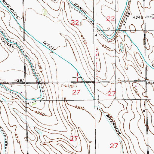 Topographic Map of Riverside Ditch, CO