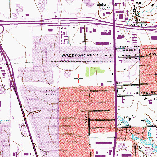 Topographic Map of Jamestown Park, TX