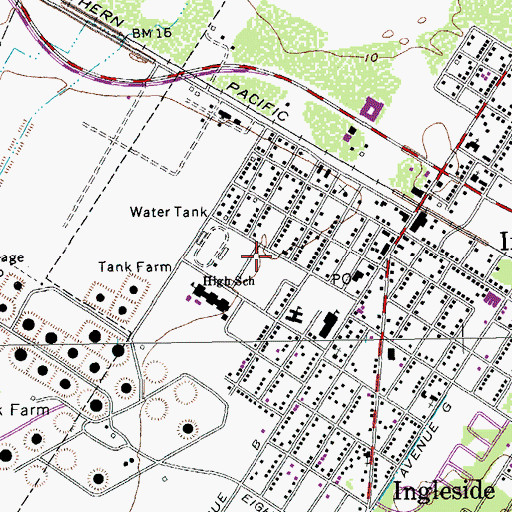 Topographic Map of Ingleside City Park, TX