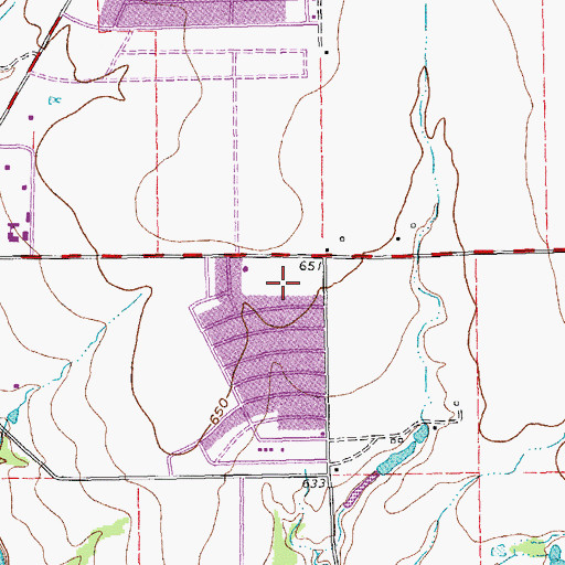 Topographic Map of Hillside Park, TX