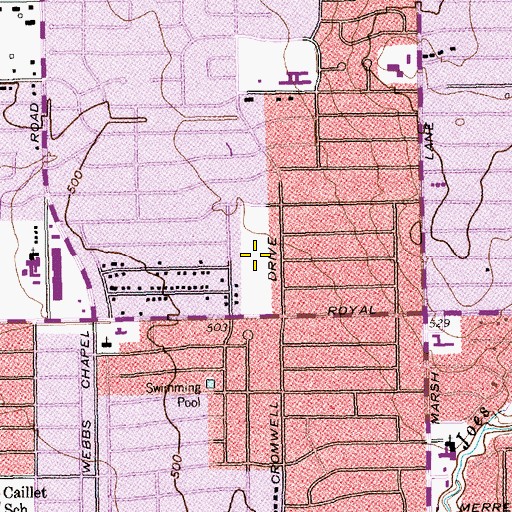 Topographic Map of Royal Park, TX