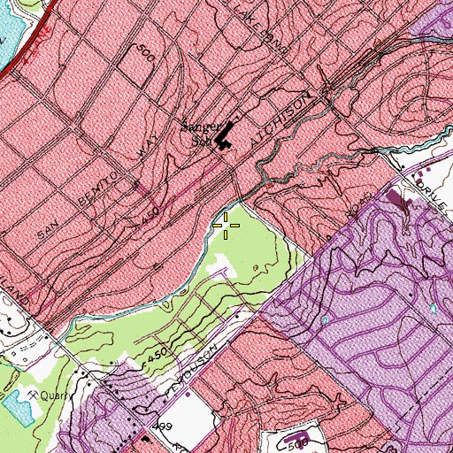 Topographic Map of Saint Francis Park, TX