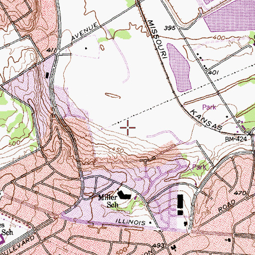 Topographic Map of Robert Oren Park, TX