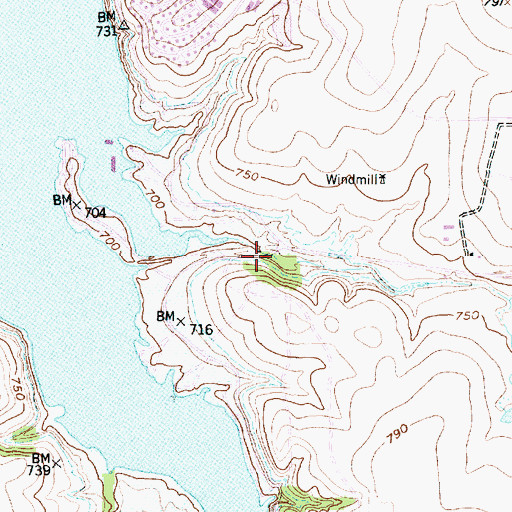 Topographic Map of Rocky Creek Park, TX