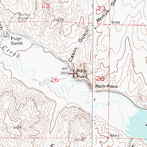 Topographic Map of Rock Point, CO