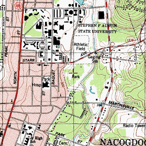 Topographic Map of Pecan Acres Park, TX