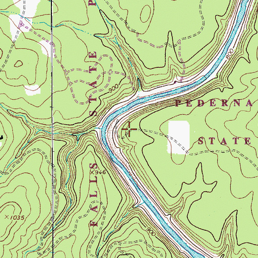 Topographic Map of Pedernales Falls State Park, TX