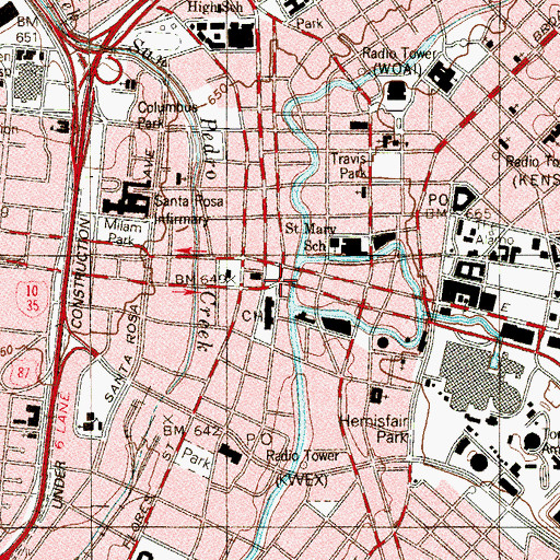 Topographic Map of Plaza de las Islas, TX