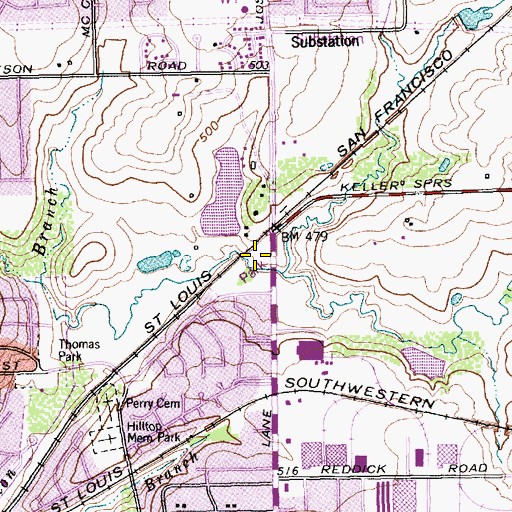 Topographic Map of Porter Park, TX