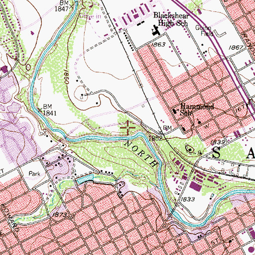 Topographic Map of North Concho Park, TX