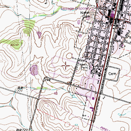 Topographic Map of Mattie Neely Park, TX
