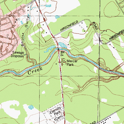Topographic Map of Mercer Paril Park, TX