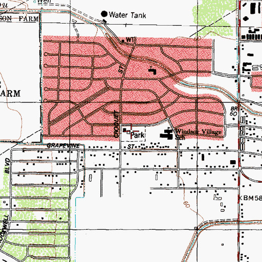 Topographic Map of Windsor Village Park, TX