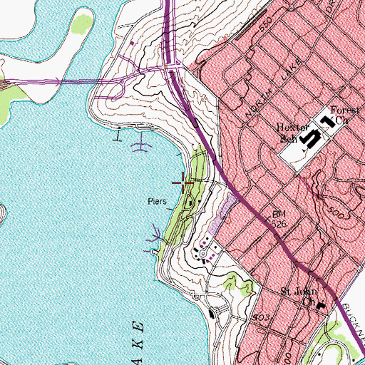 Topographic Map of White Rock East Park, TX
