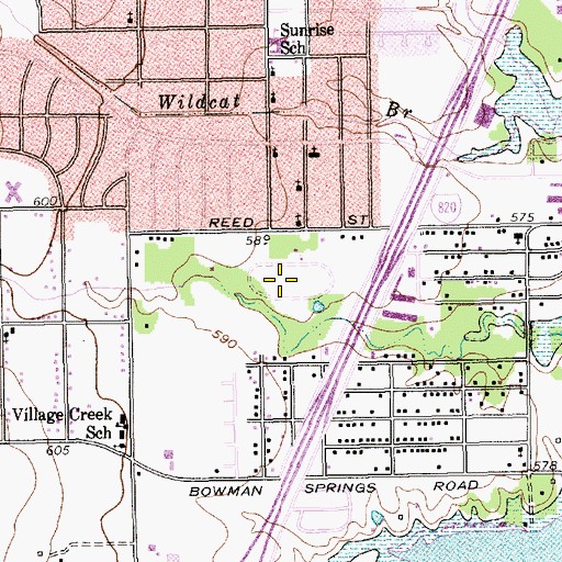 Topographic Map of Willian McDonald Park, TX