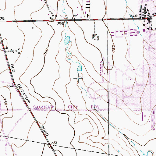Topographic Map of Willow Creek Park, TX