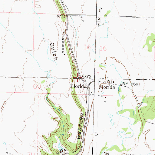 Topographic Map of Florida, CO
