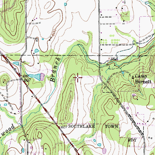 Topographic Map of Walnut Grove Park, TX