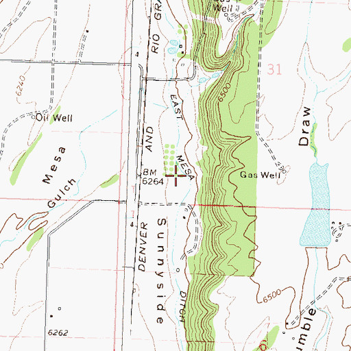 Topographic Map of East Mesa Ditch, CO