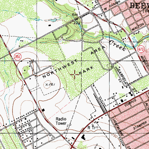 Topographic Map of Veterans Memorial Park, TX