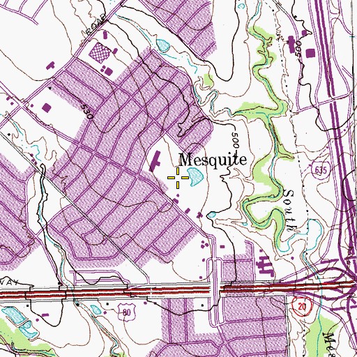 Topographic Map of Tosch Park, TX