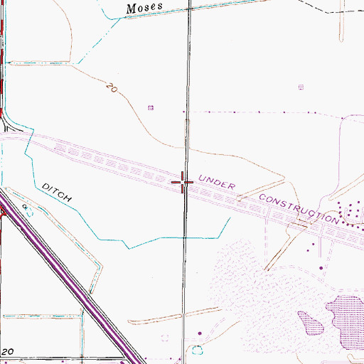 Topographic Map of Mainland Crossing Shopping Center, TX