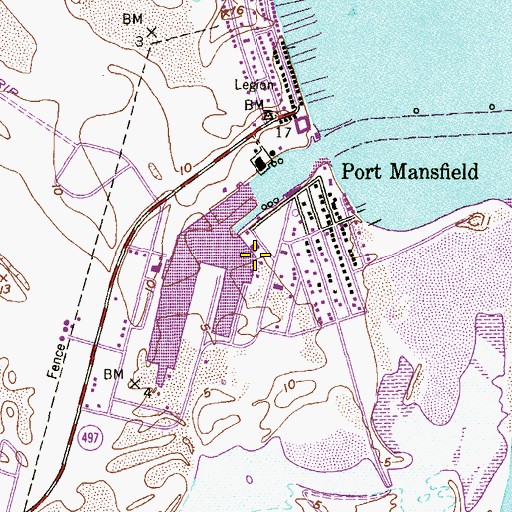 Topographic Map of Willacy County Navigation District Marina, TX