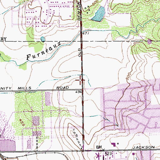 Topographic Map of Furneaux Creek Village Shopping Center, TX