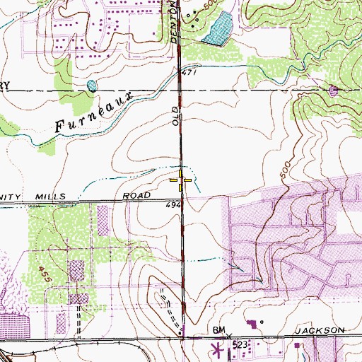 Topographic Map of Furneaux Creek Village Shopping Center, TX