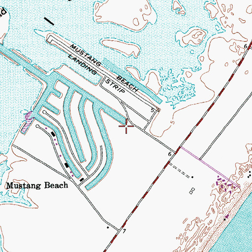 Topographic Map of Island Moorings Marina, TX