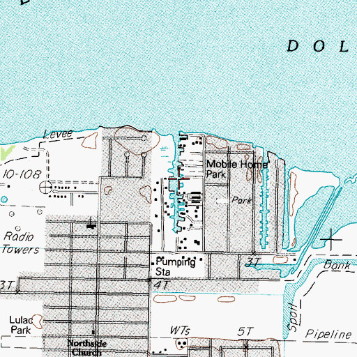 Topographic Map of Moses Lake Marina, TX