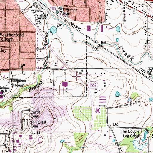 Topographic Map of Parker County Courthouse, TX