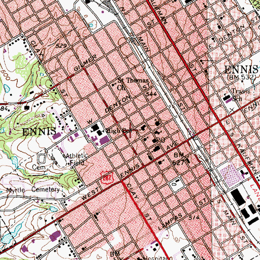 Topographic Map of Matthews-Atwood House, TX