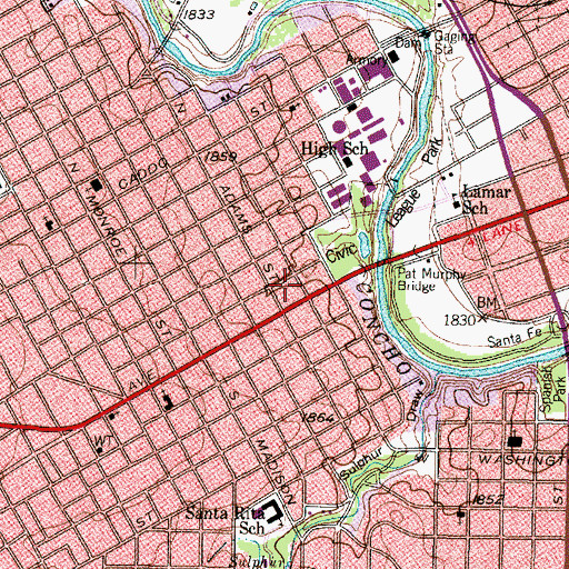 Topographic Map of Mason-Hughes House, TX