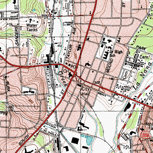 Topographic Map of Hayter Office Building, TX