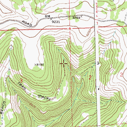 Topographic Map of Upper Bench Trail, CO