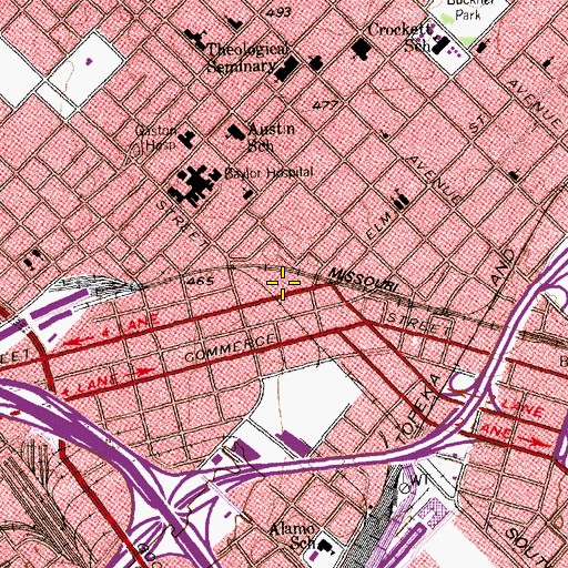 Topographic Map of Continental Gin Company, TX
