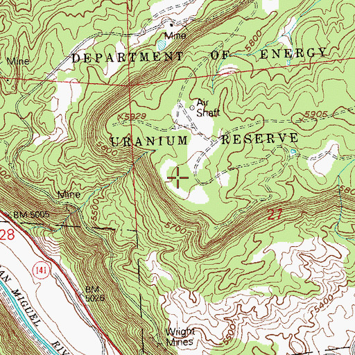 Topographic Map of Spring Creek Mesa, CO