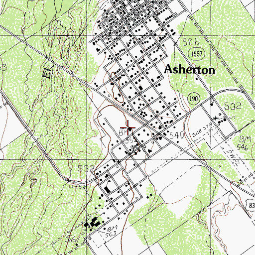 Topographic Map of Asher and Mary Isabelle Richardson House, TX