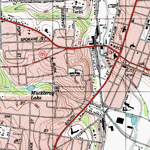 Topographic Map of Virginia Avenue Historic District, TX
