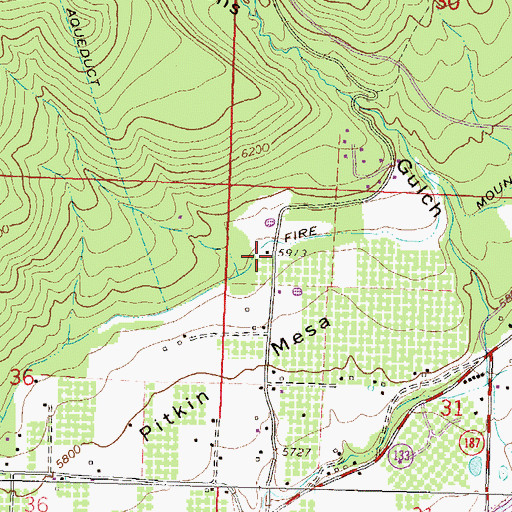 Topographic Map of Pitkin Mesa, CO