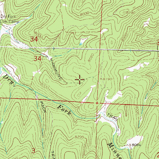 Topographic Map of Hammond Trail, CO