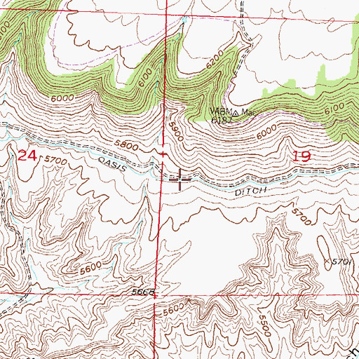 Topographic Map of Oasis Ditch, CO