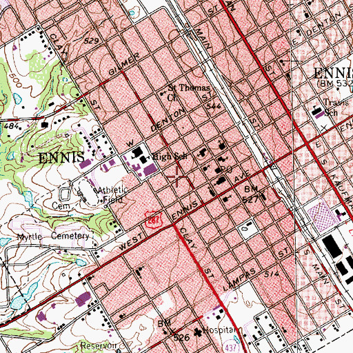Topographic Map of Telfair House, TX
