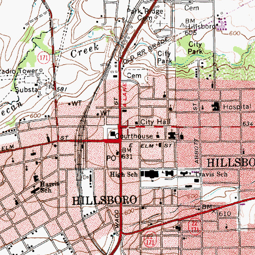 Topographic Map of Tarlton Building, TX