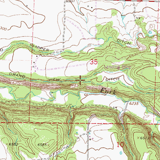 Topographic Map of Grand View Ditch, CO