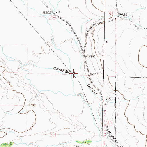 Topographic Map of Campbell Ditch, CO